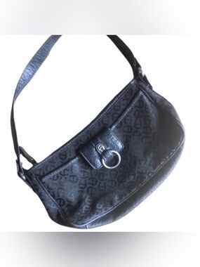 2/$30 Y2K Vintage Etienne Aigner black insignia canvas Baguette shoulder bag